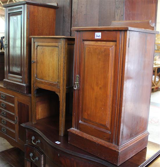 Mahogany bedside cabinet & 2 others